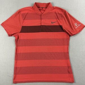 Nike Golf Polo Shirt Mens‎ Large Red Striped Palouse Ridge Dri-Fit Athletic